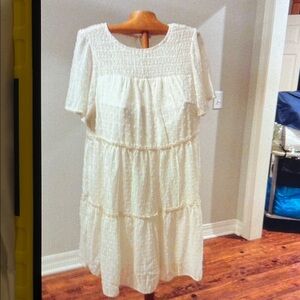 Elegant White Tiered Dress